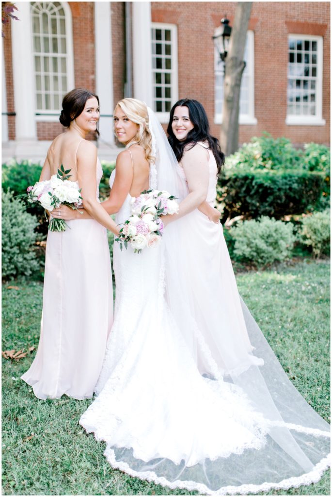 bridesmaids with flowers from DC wedding florist 