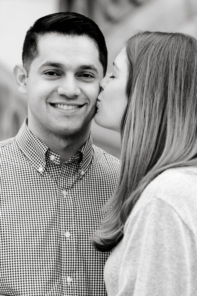 Cute couple black and white engagement photography dc