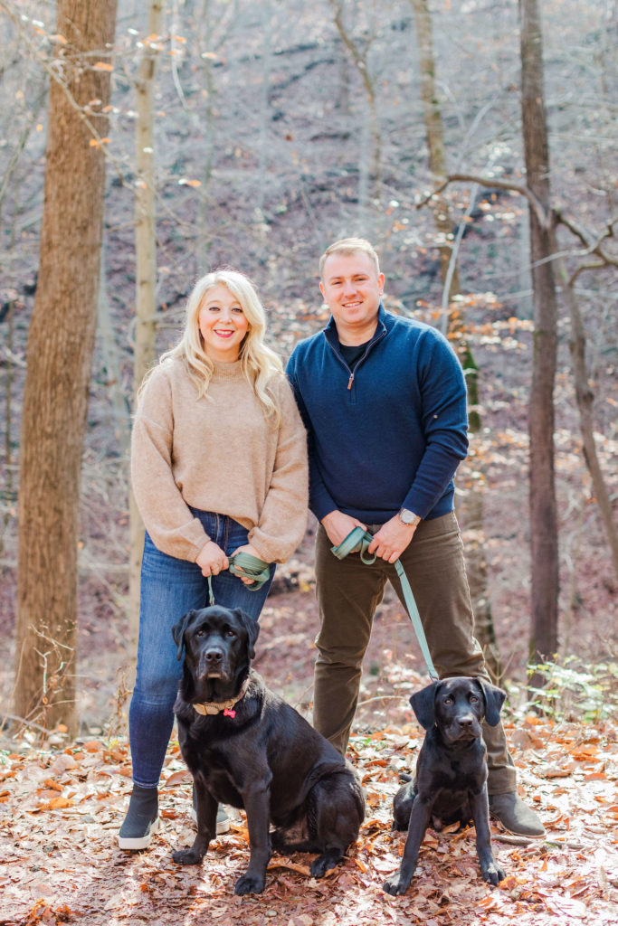 black lab puppies engagement photography