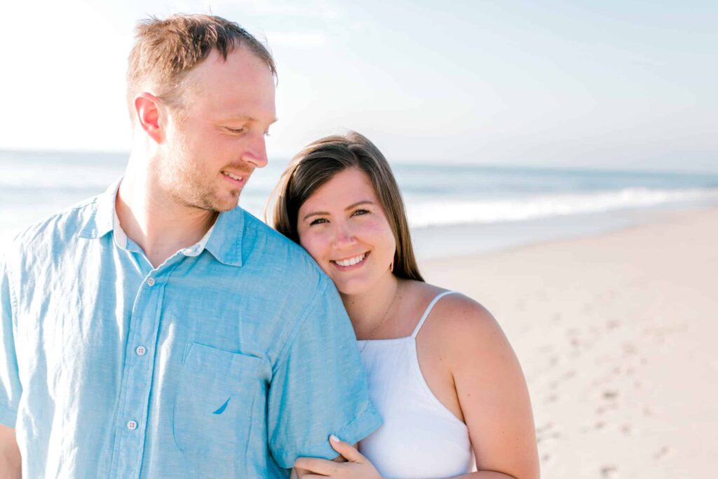 Portrait of a happy couple on the beach.
